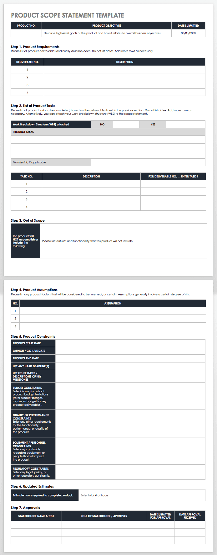 Product Scope Template