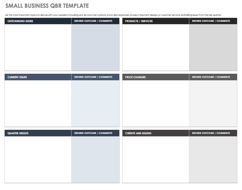 Small Business QBR Template