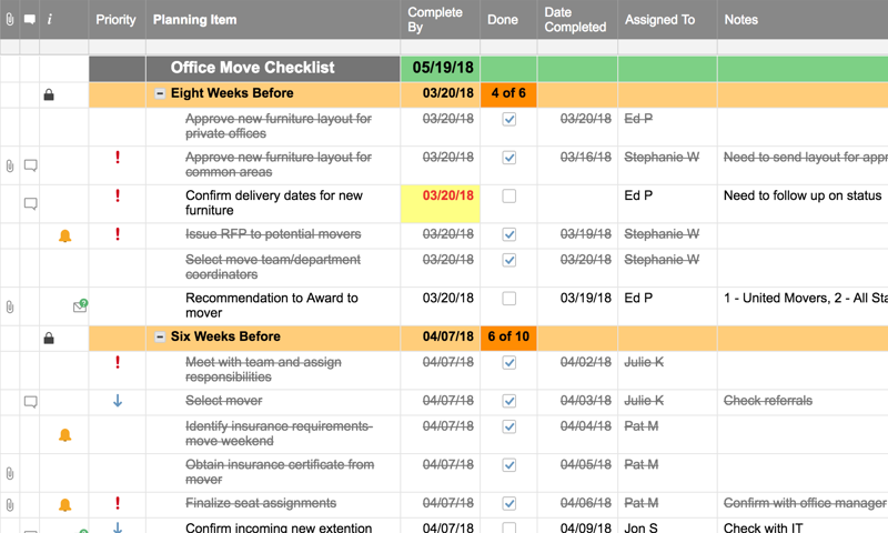 Office Move Checklist | Smartsheet