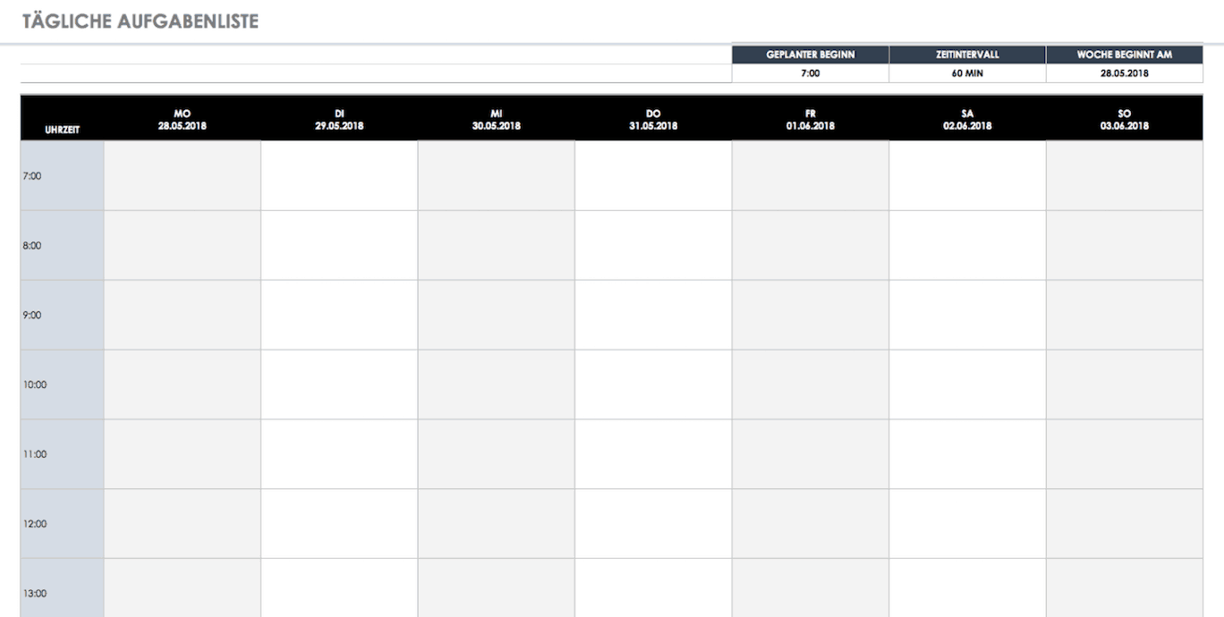 Kostenlose Vorlagen Aufgaben & Checklisten | Smartsheet