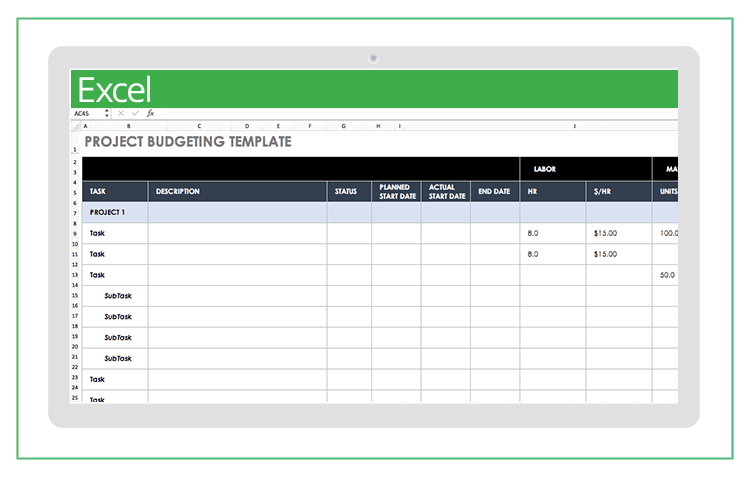 what is an excel template