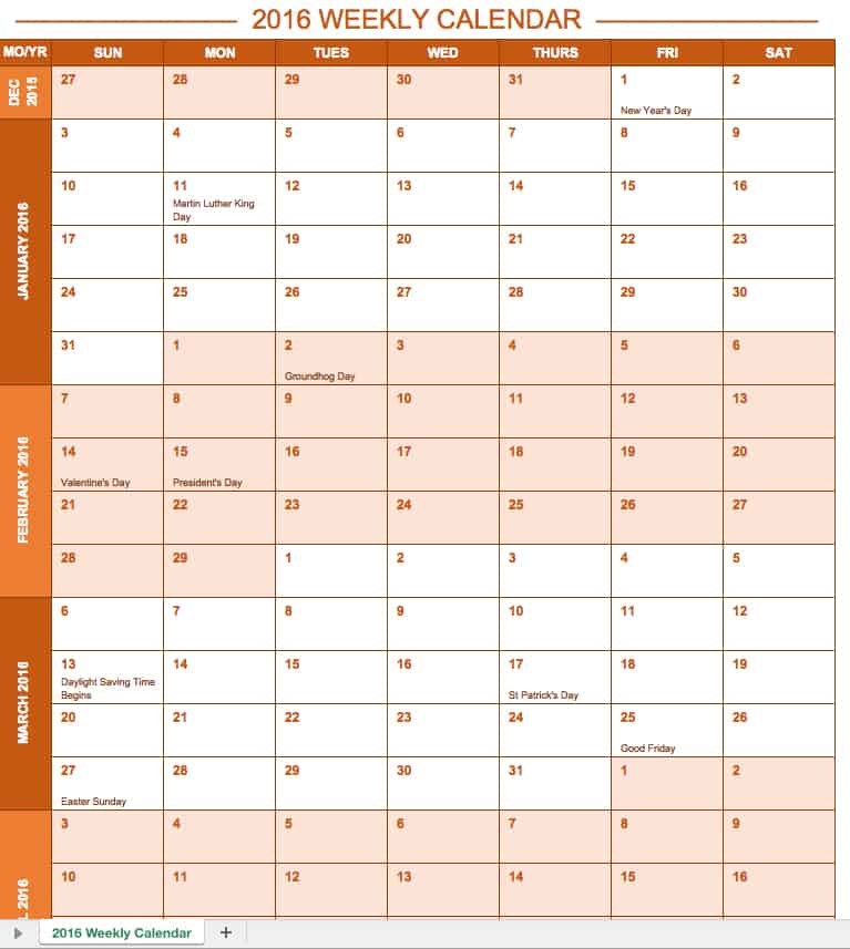 Free Excel Calendar Templates