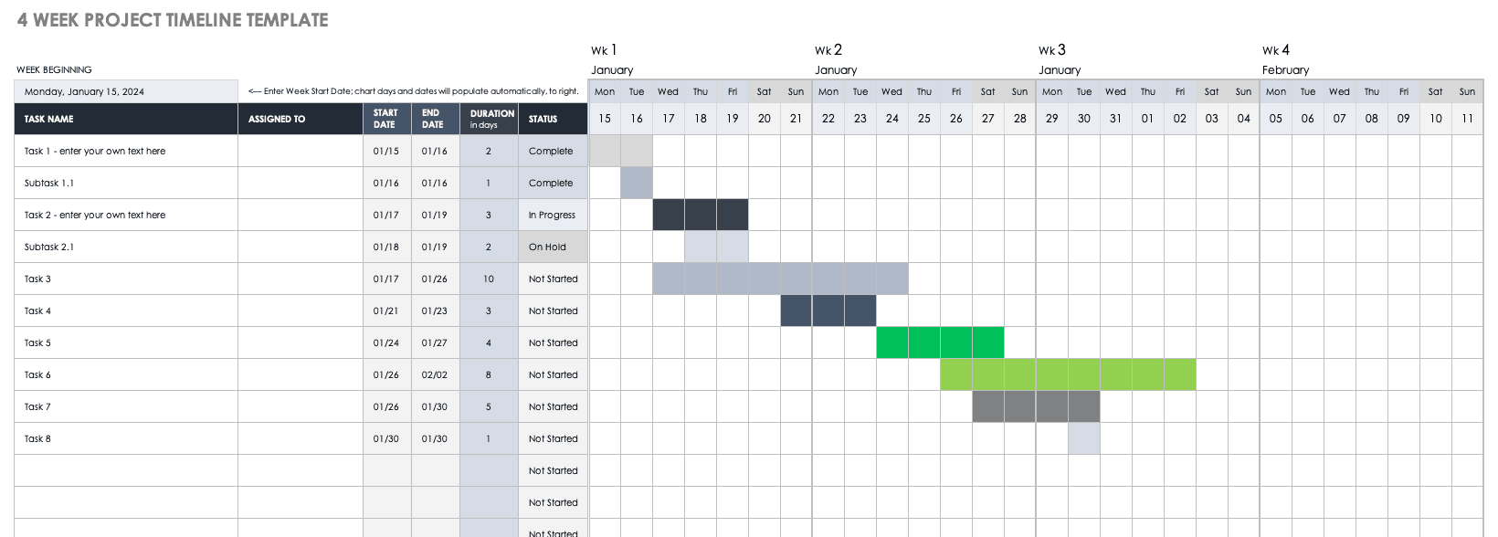 Project Management Timeline Template Excel Free