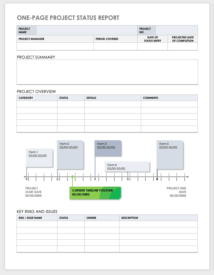 project status report template word free download