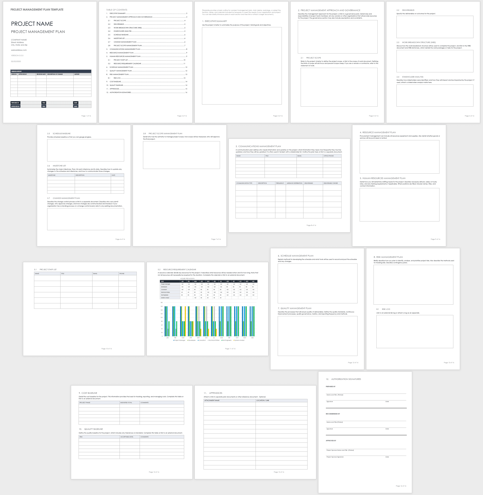 Free Project Management Plan Templates