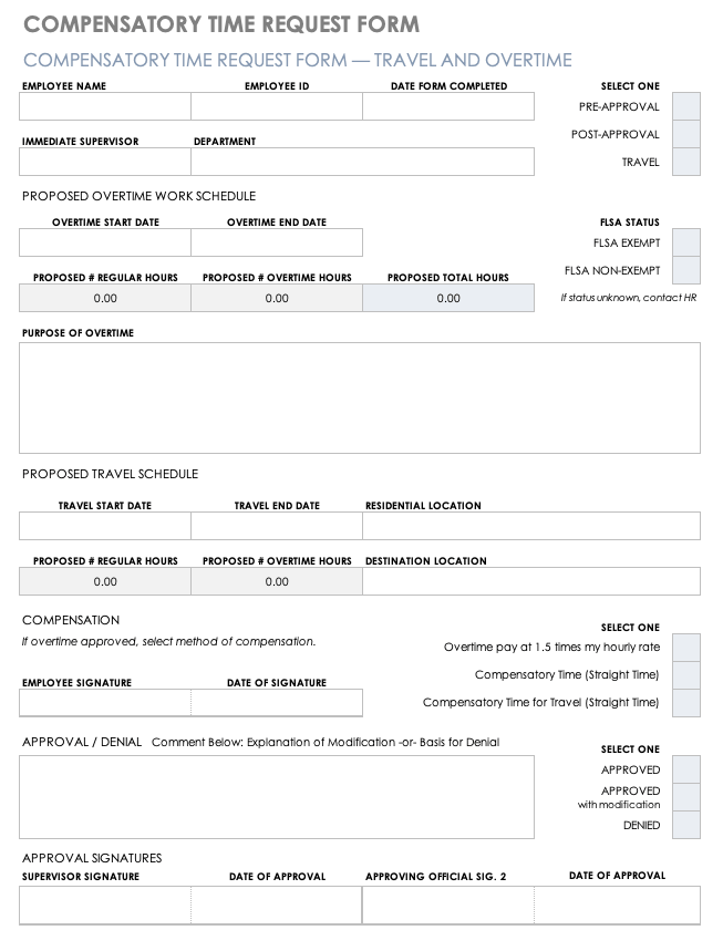 Overtime Approval Form Template Word - Form example download