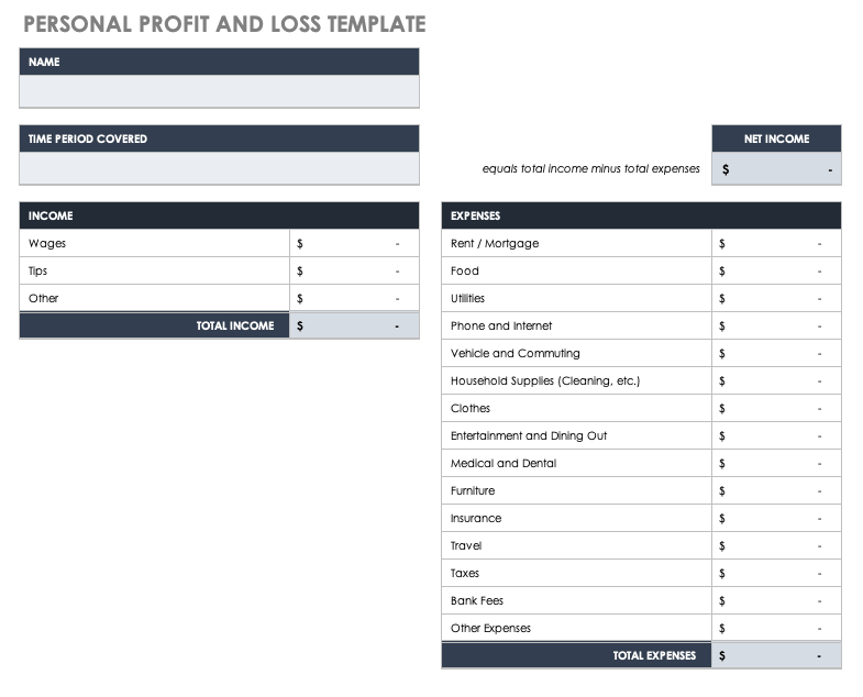 Simple Profit Loss Statement Template from www.smartsheet.com