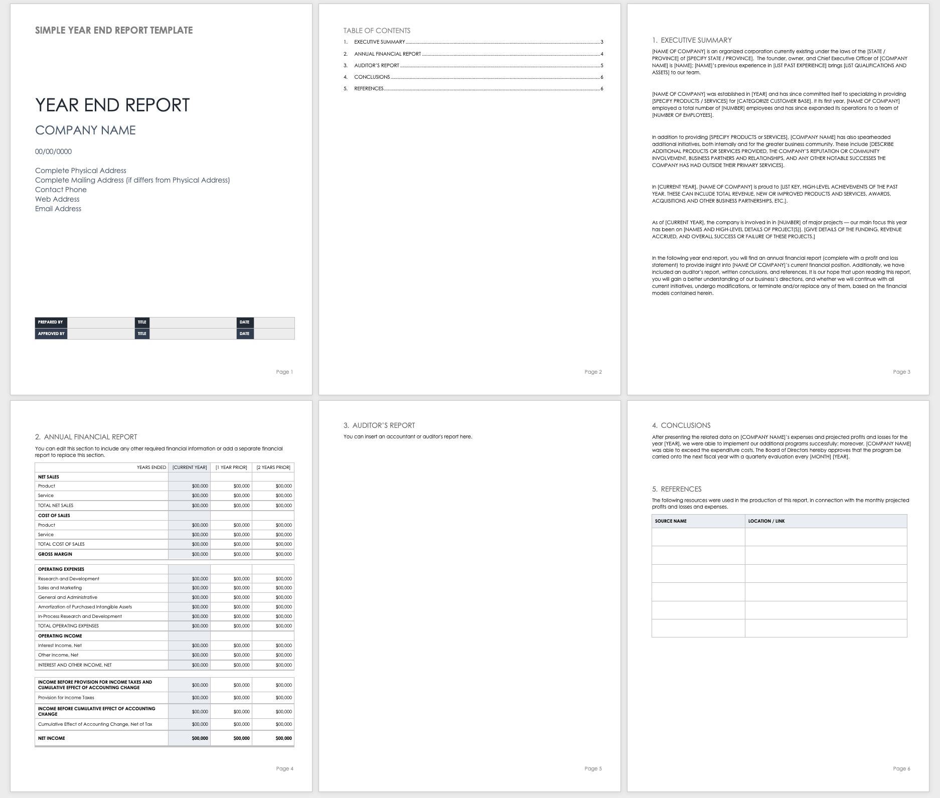 End Of Year Report Template Word