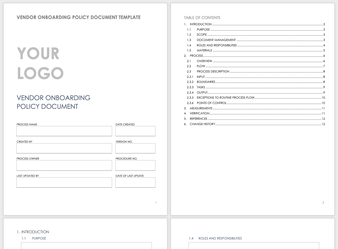 Vendor Onboarding Template