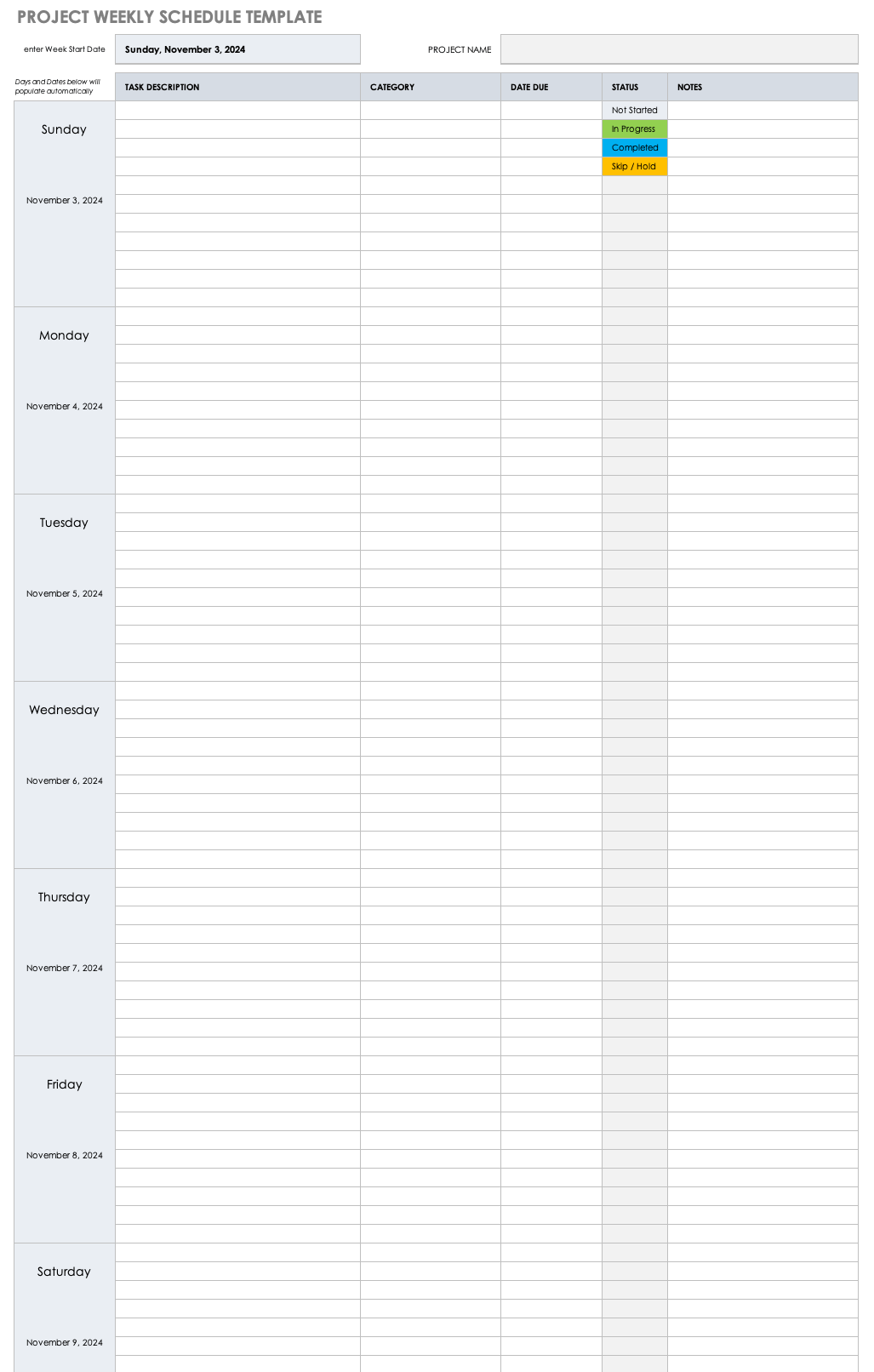 Free Project Schedule Templates Smartsheet