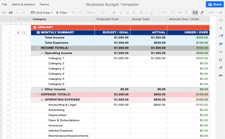 Budgeting Template Excel Bonus