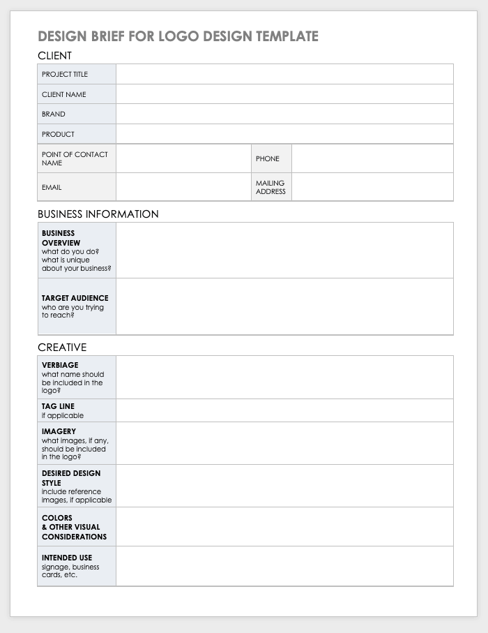 Free Design Brief Templates | Smartsheet