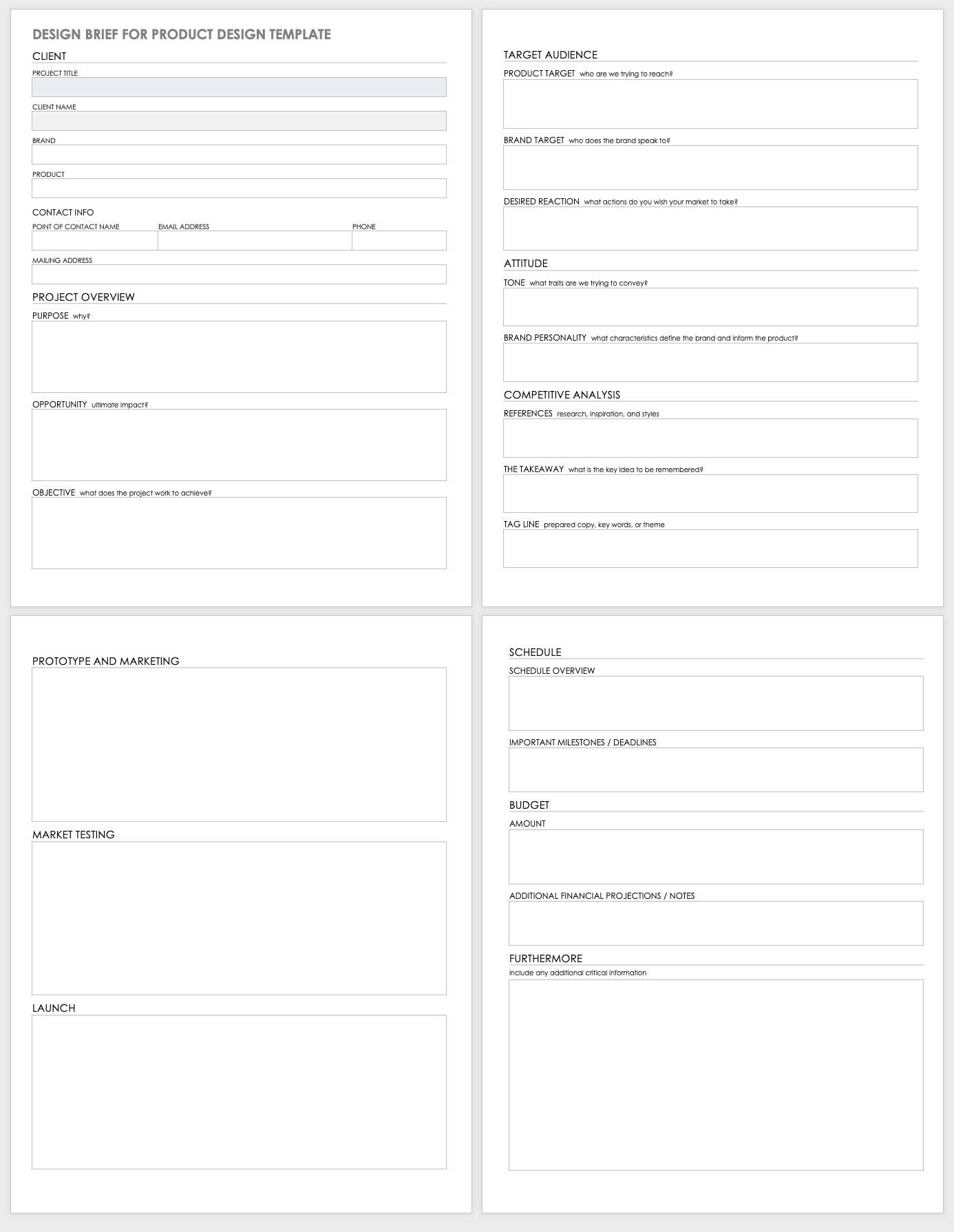 Free Design Brief Templates Smartsheet (2022)