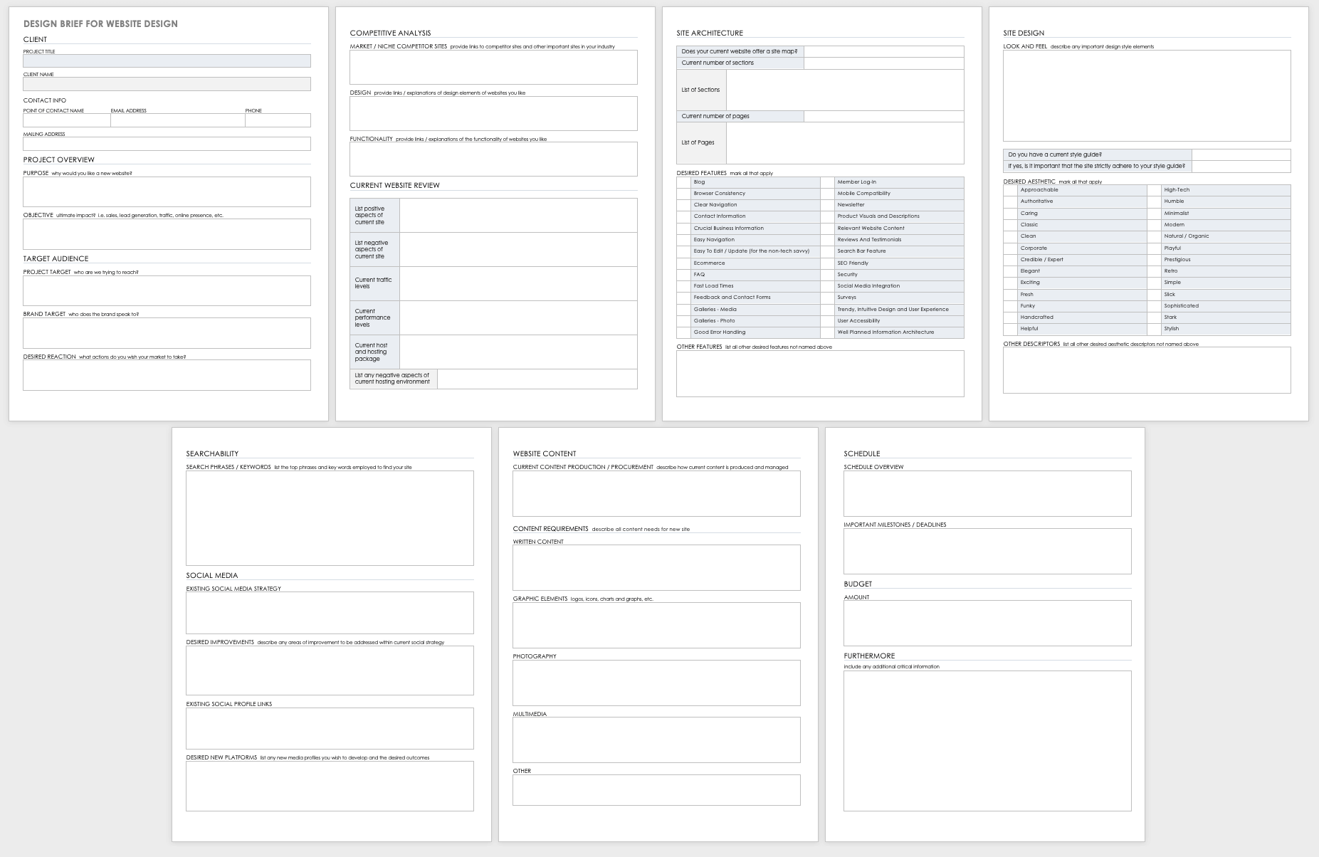 Free Design Brief Templates Smartsheet