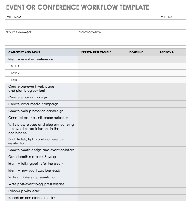 Event or Conference Workflow Template