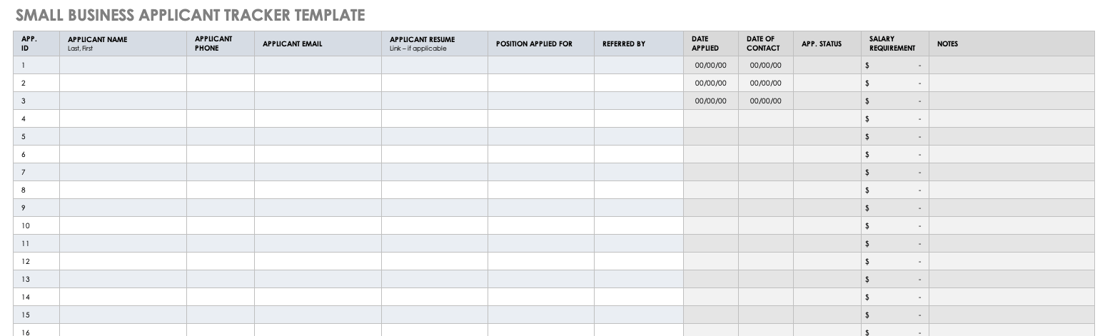 main land go to work wait interview tracker template Discolor