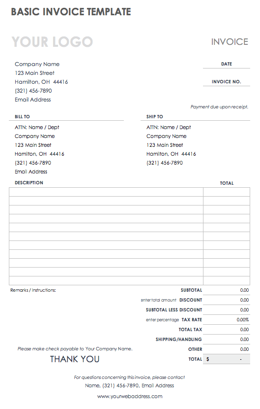 free invoice template pdf