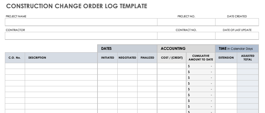 13 Free Change Order Template Excel Template Invitations Template 