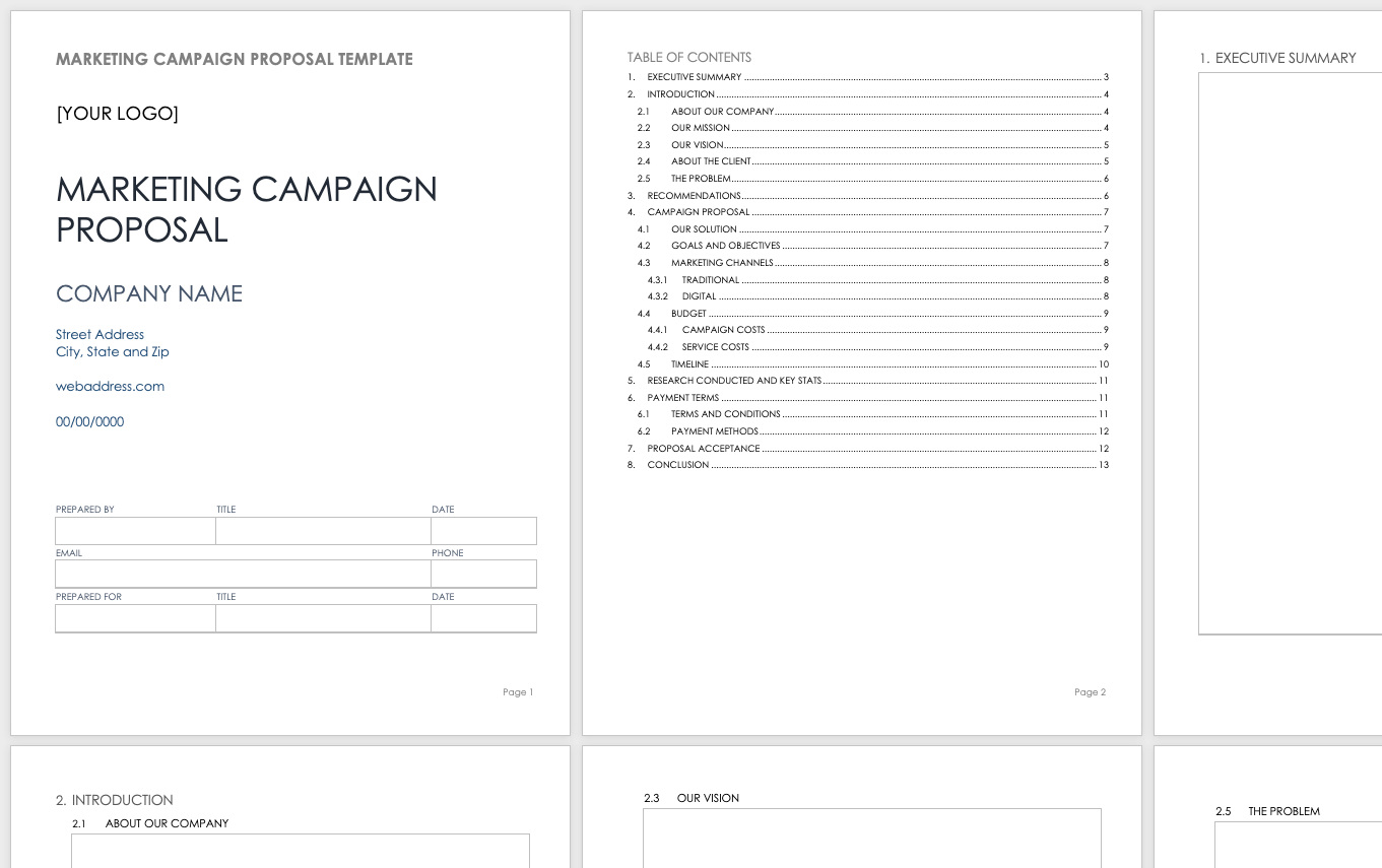 Marketing Campaign Proposal Template