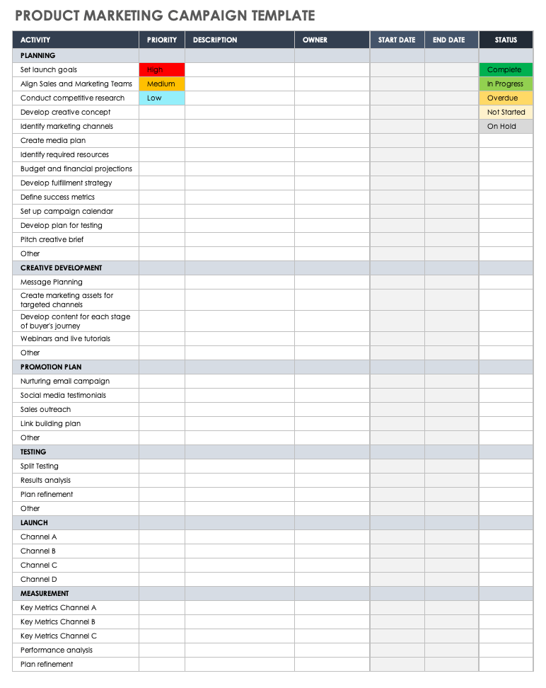 Free Marketing Campaign Templates | Smartsheet