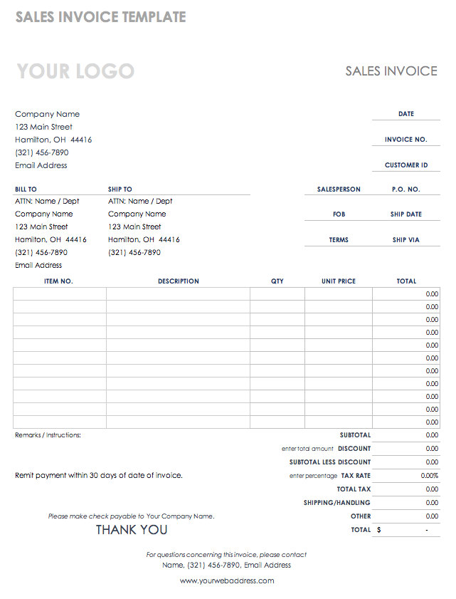 download free pdf invoice templates smartsheet