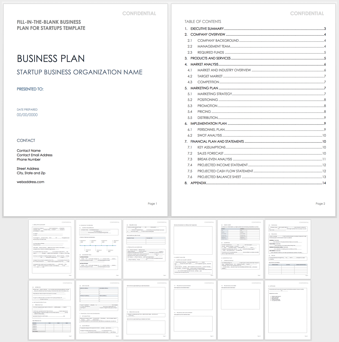 Fill In The Blank Business Plans Smartsheet