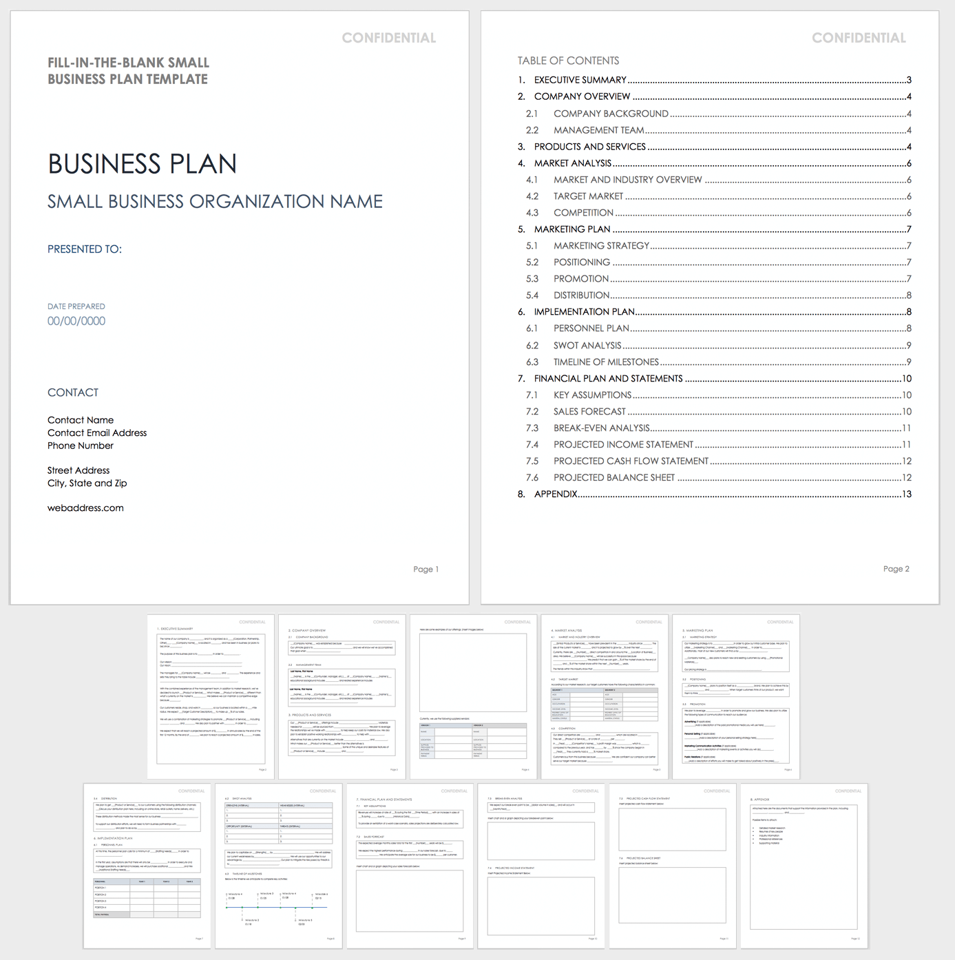 Simple Fill In The Blank Business Plan Template 2156