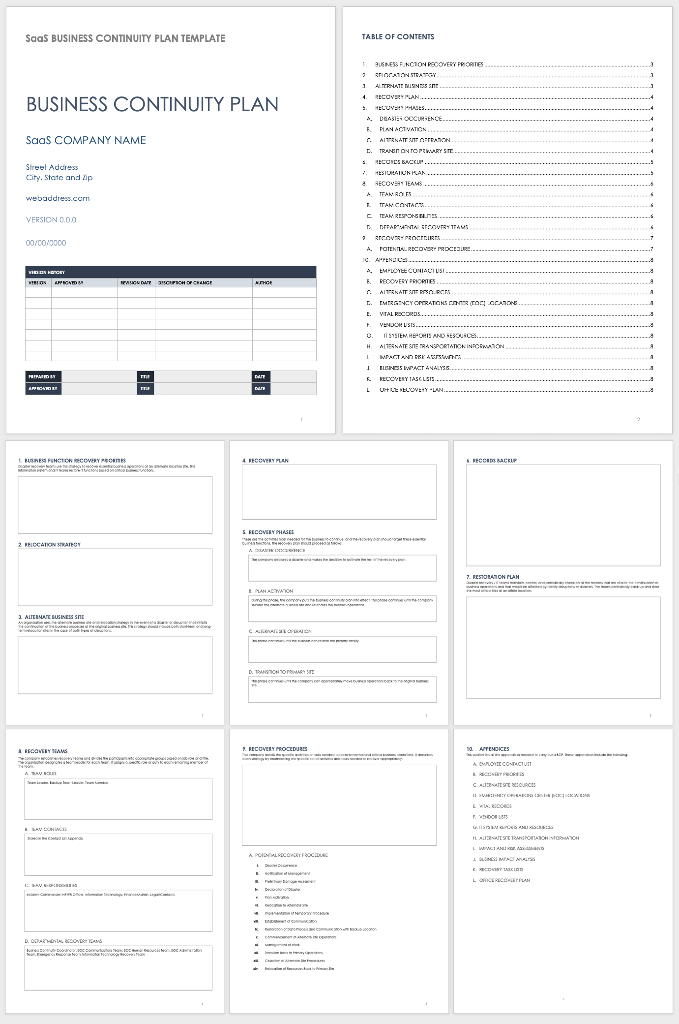 Free Business Continuity Plan Templates Smartsheet