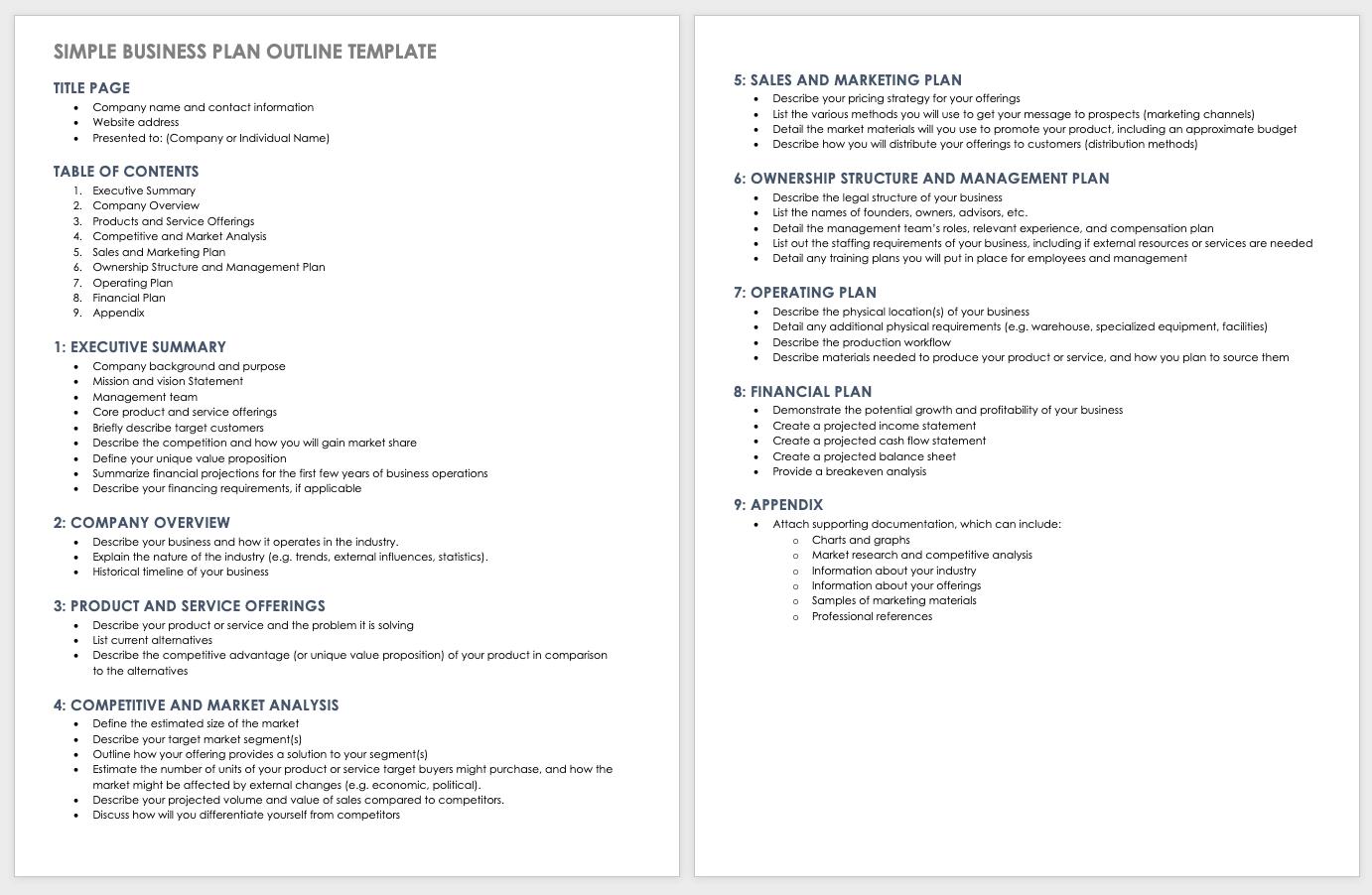 Business Idea Template For Proposal