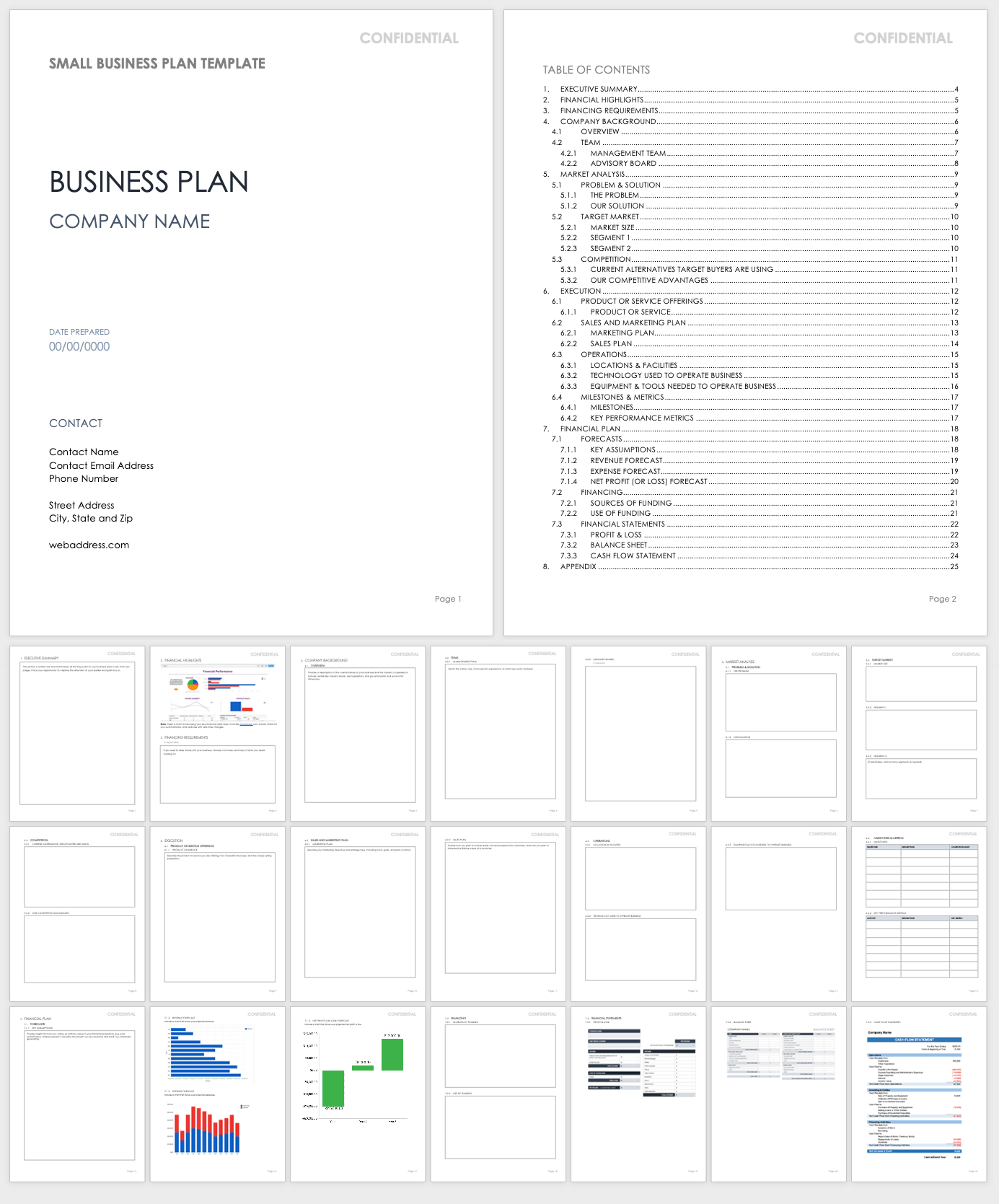 free word template for business plan