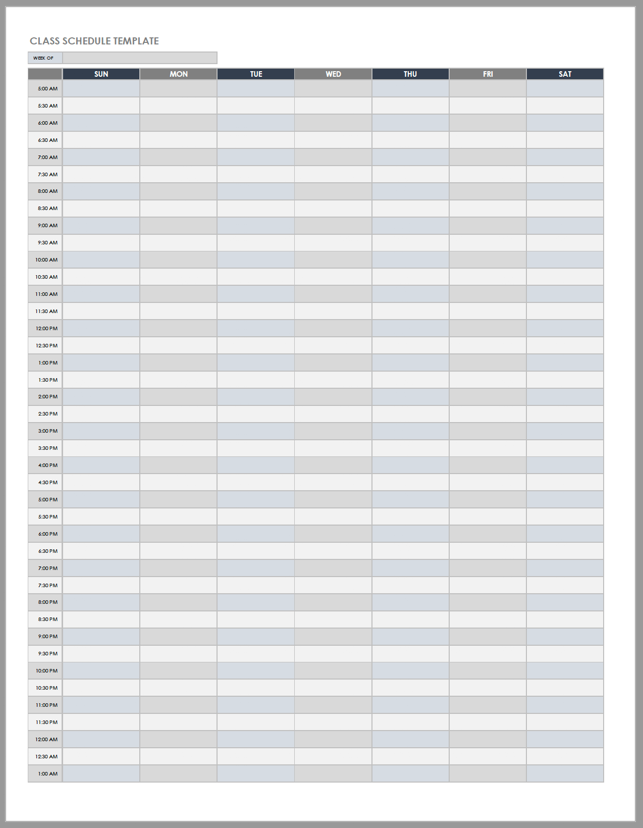 daily schedule templates pdf