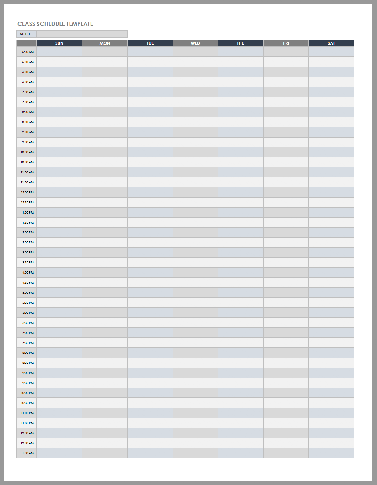 blank daily schedule template pdf