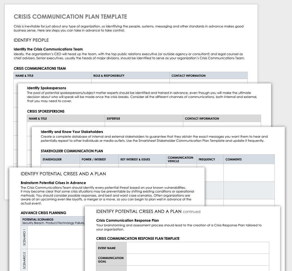 Free Crisis Communication Plan Templates Smartsheet