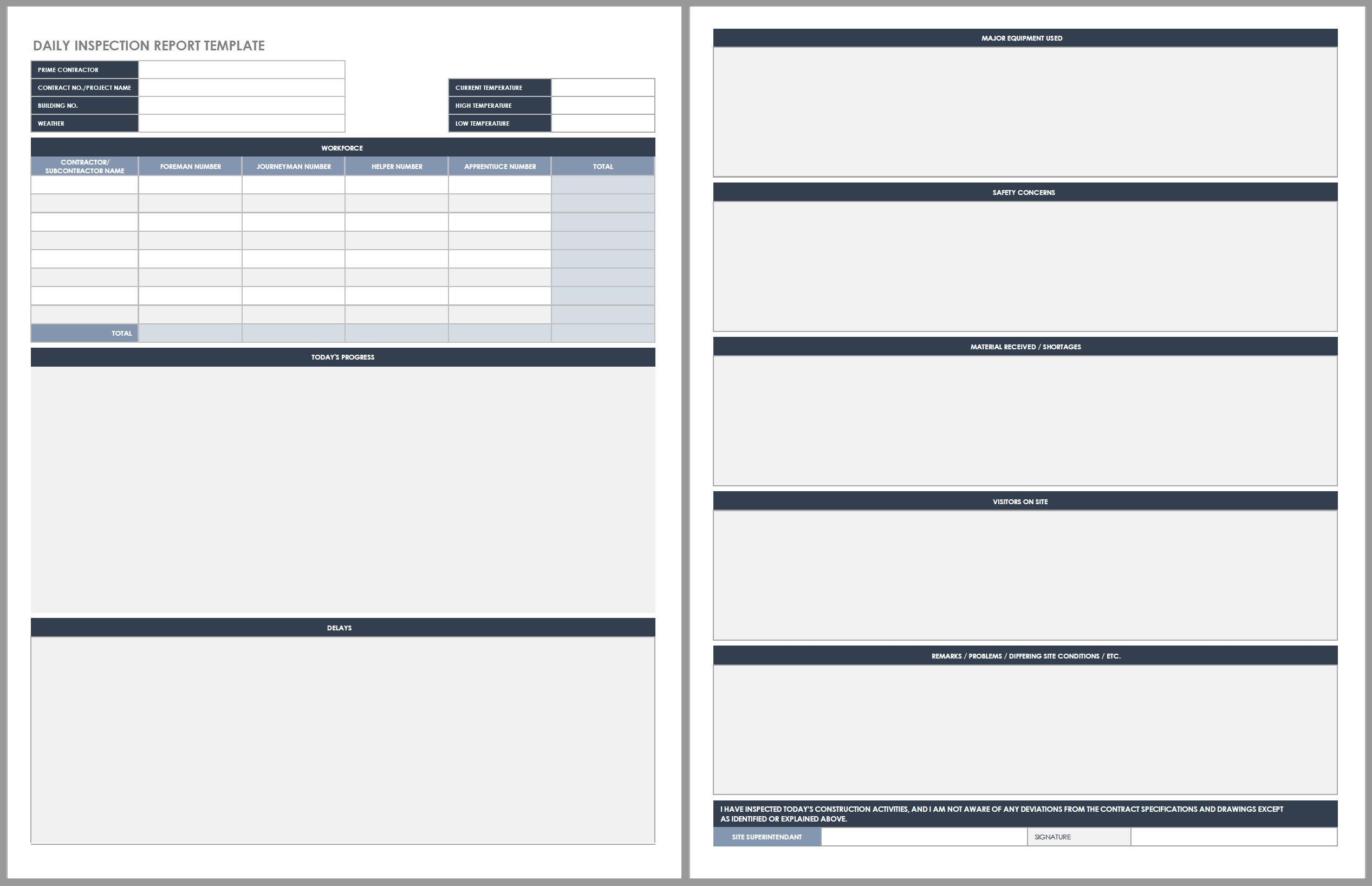 Daily Work Report Template Database