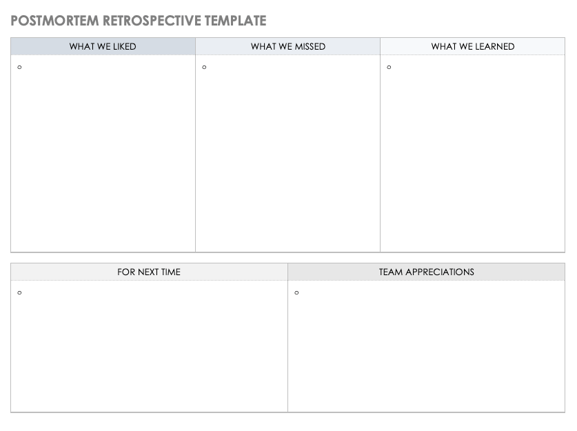 Agile and Scrum Retrospective Templates Smartsheet