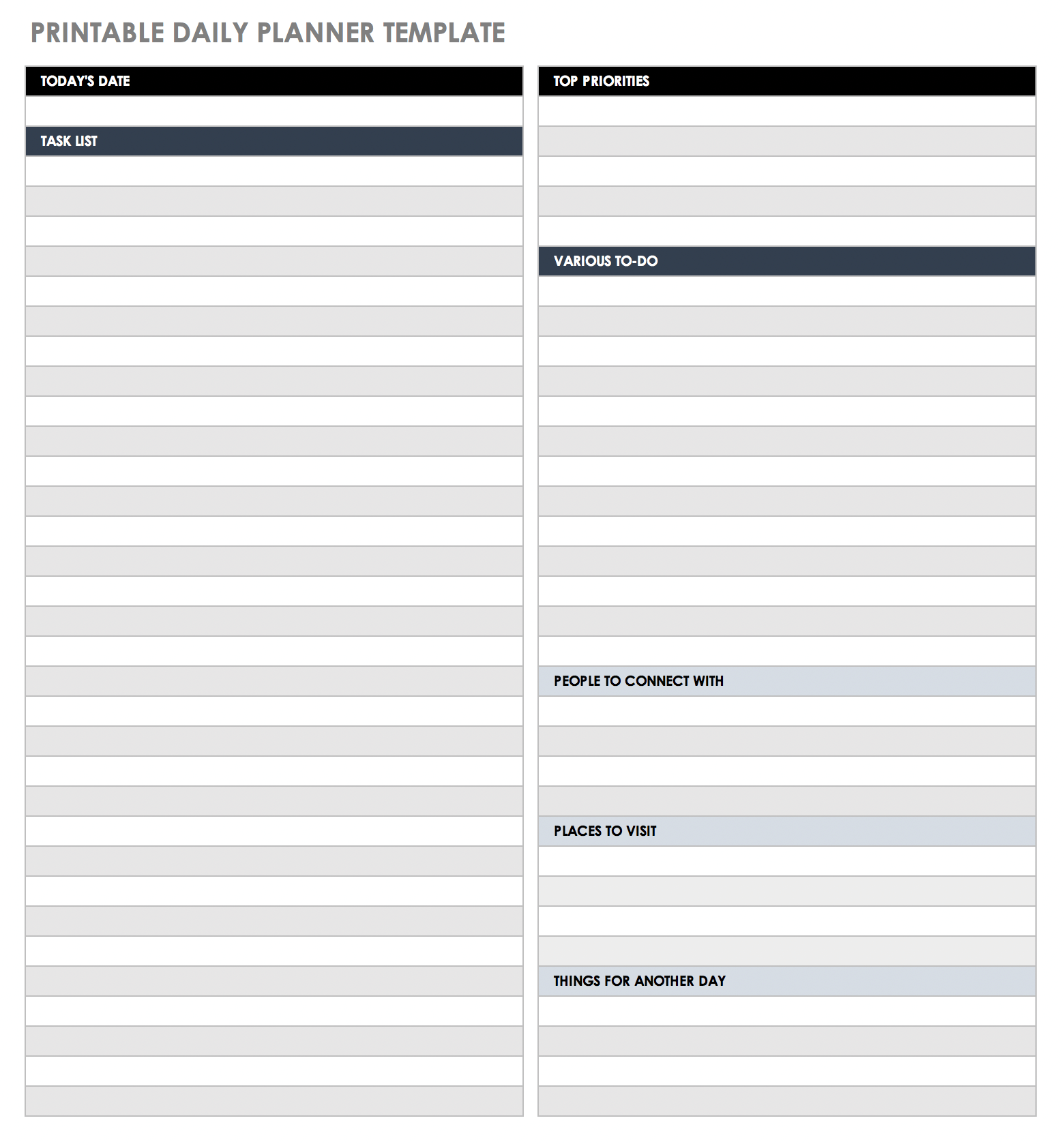 editable daily schedule template free