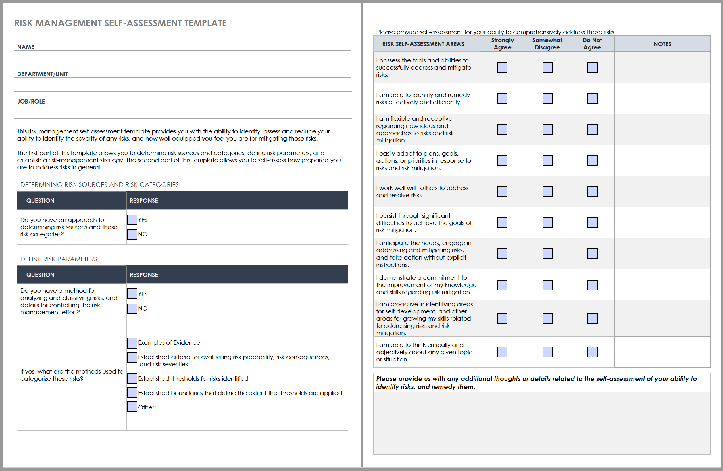 Free Self Evaluation Templates Smartsheet