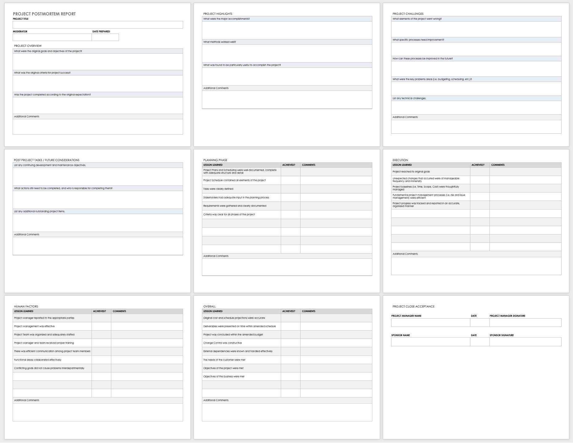 Business Post Mortem Template