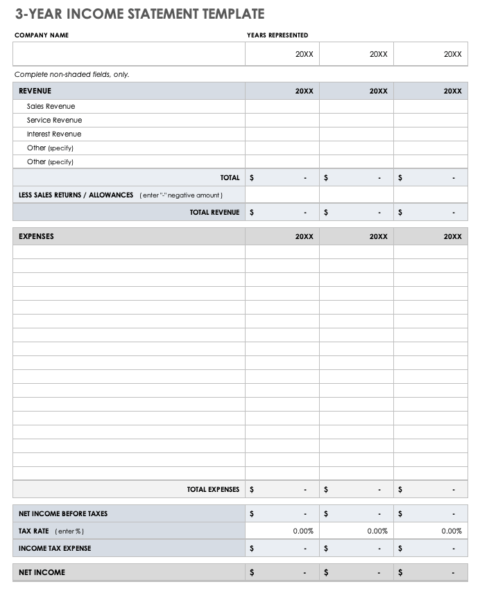 simple income statement template word