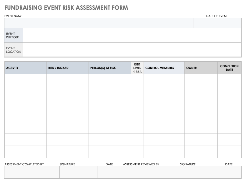 Free Risk Assessment Template Uk Printable Templates