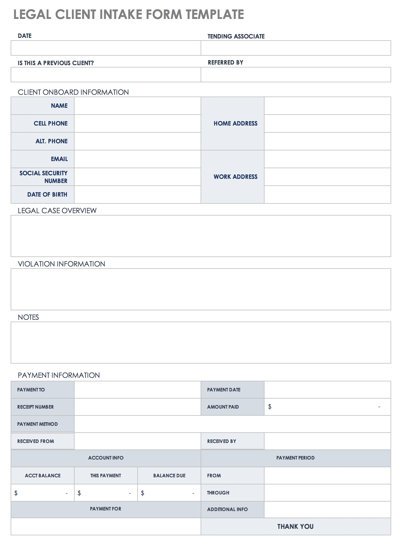 Free New Client Form Template FREE PRINTABLE TEMPLATES