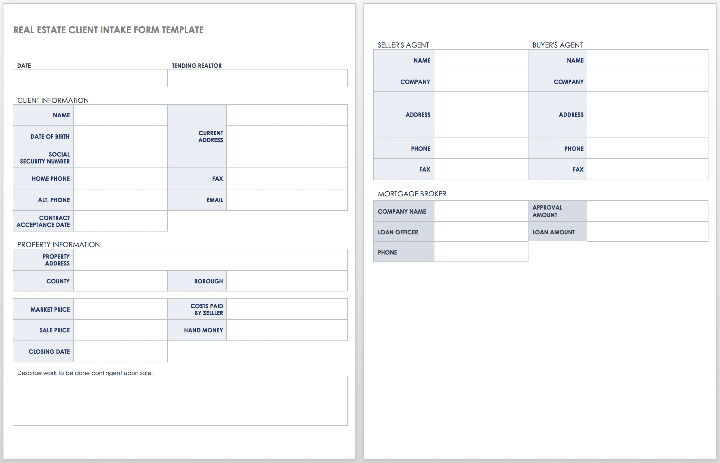 Free Client Intake Templates and Forms Smartsheet