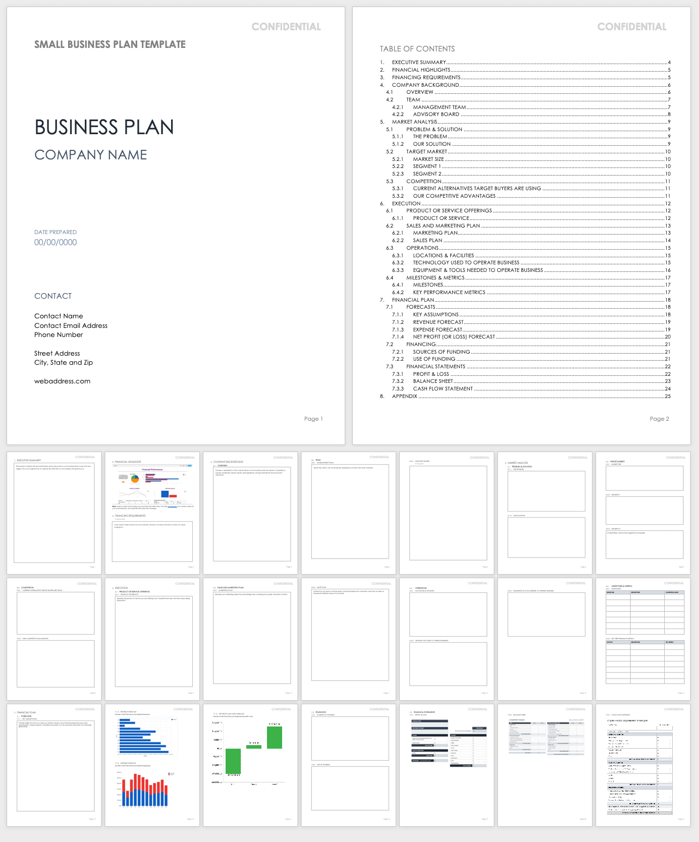 free business plan template free download