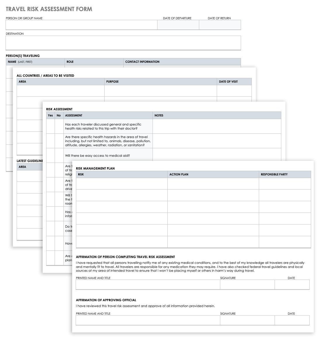 Travel Risk Assessment Form