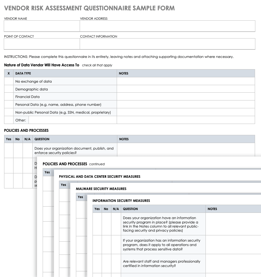 35 Free Risk Assessment Forms Smartsheet 