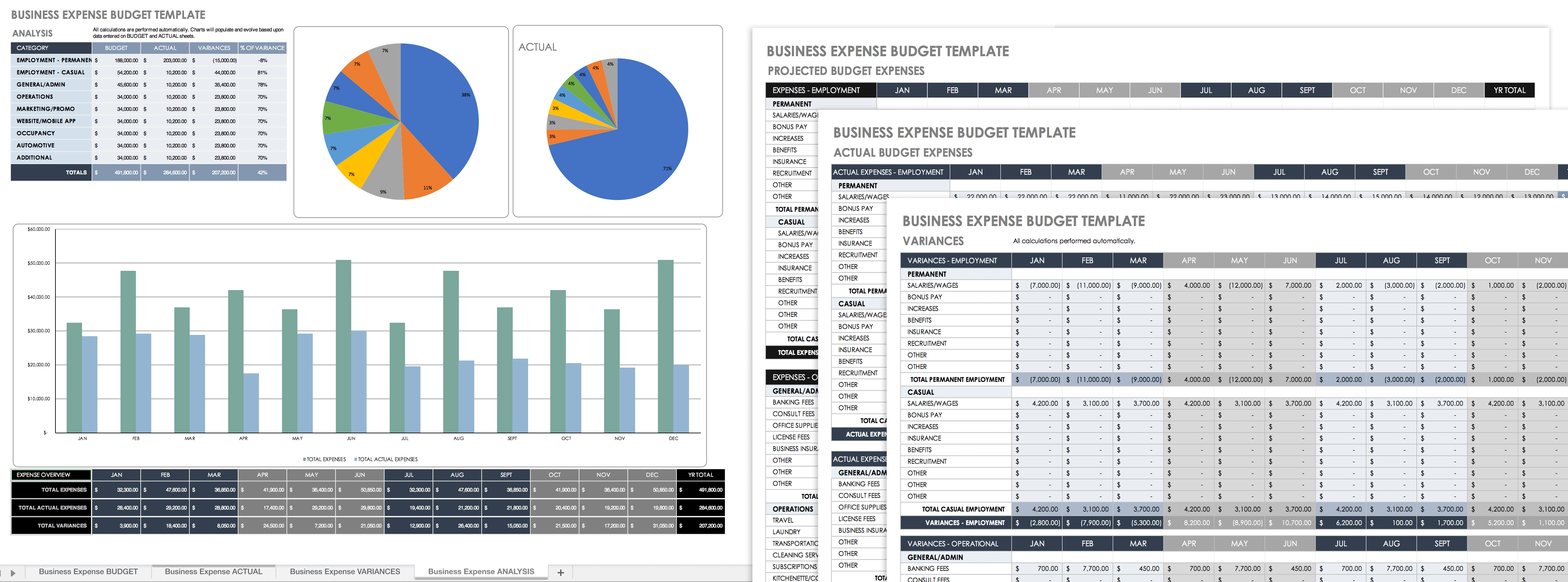 excel business income and expense template