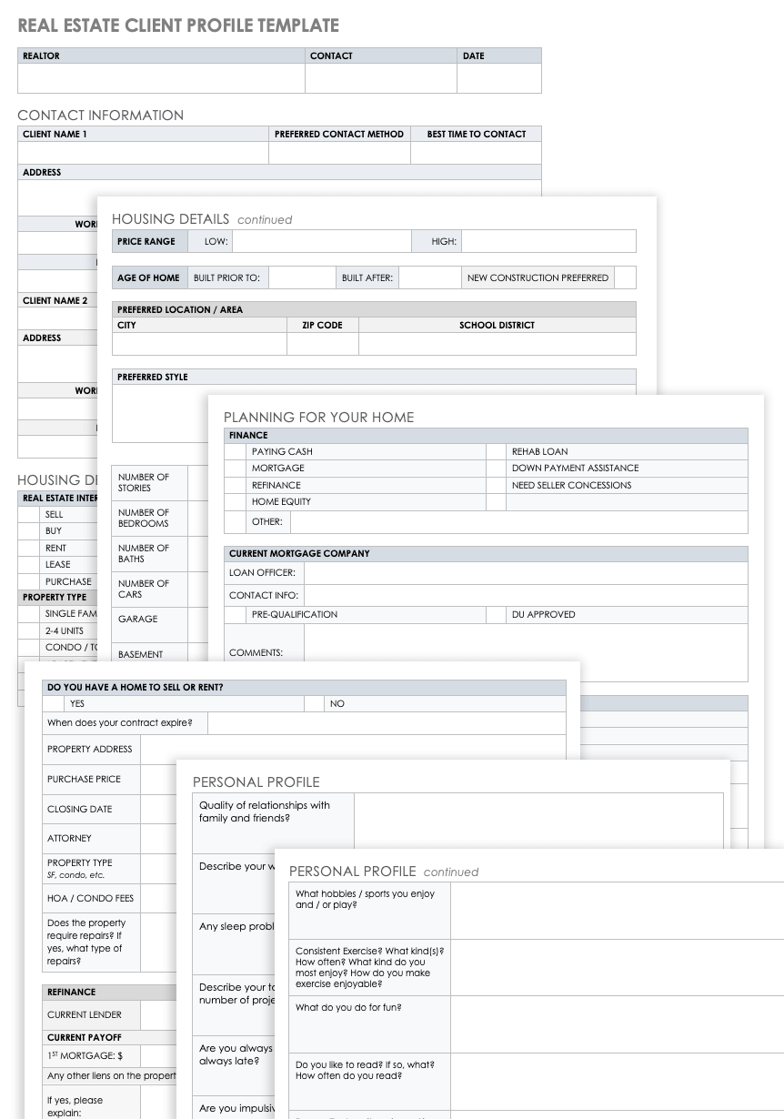 Free Client Profile Templates Smartsheet