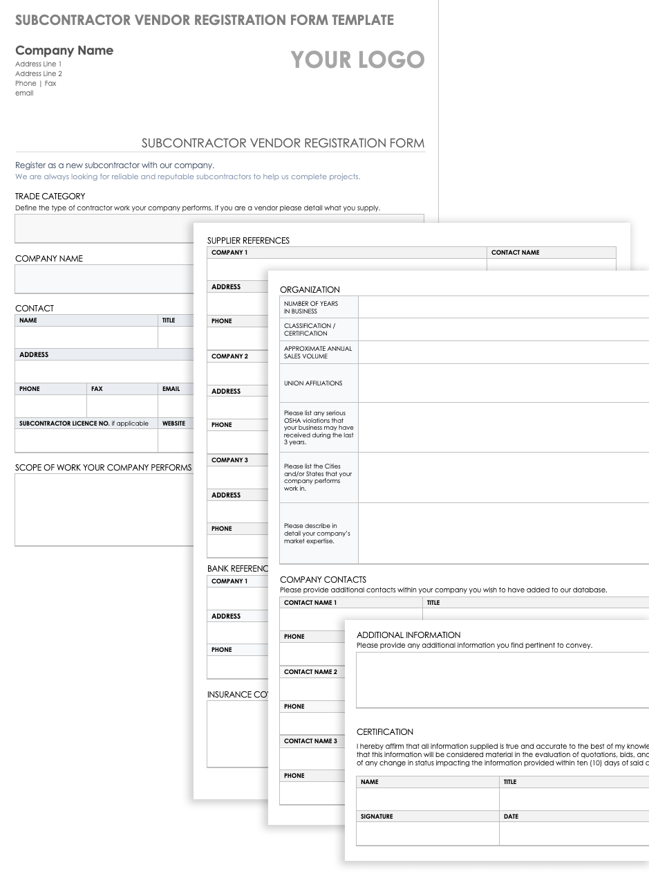 Free Vendor Registration Forms | Smartsheet