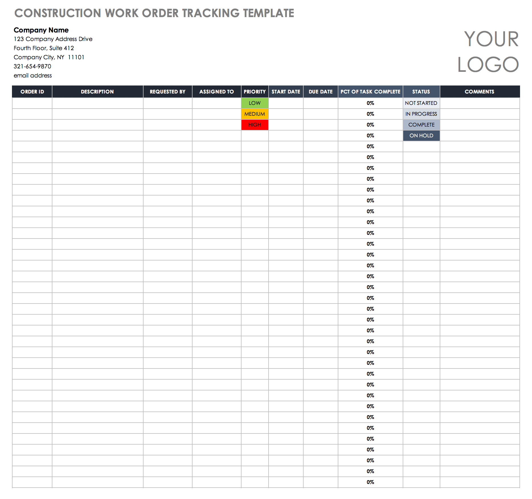 Free Construction Work Order Templates & Forms Smartsheet (2022)