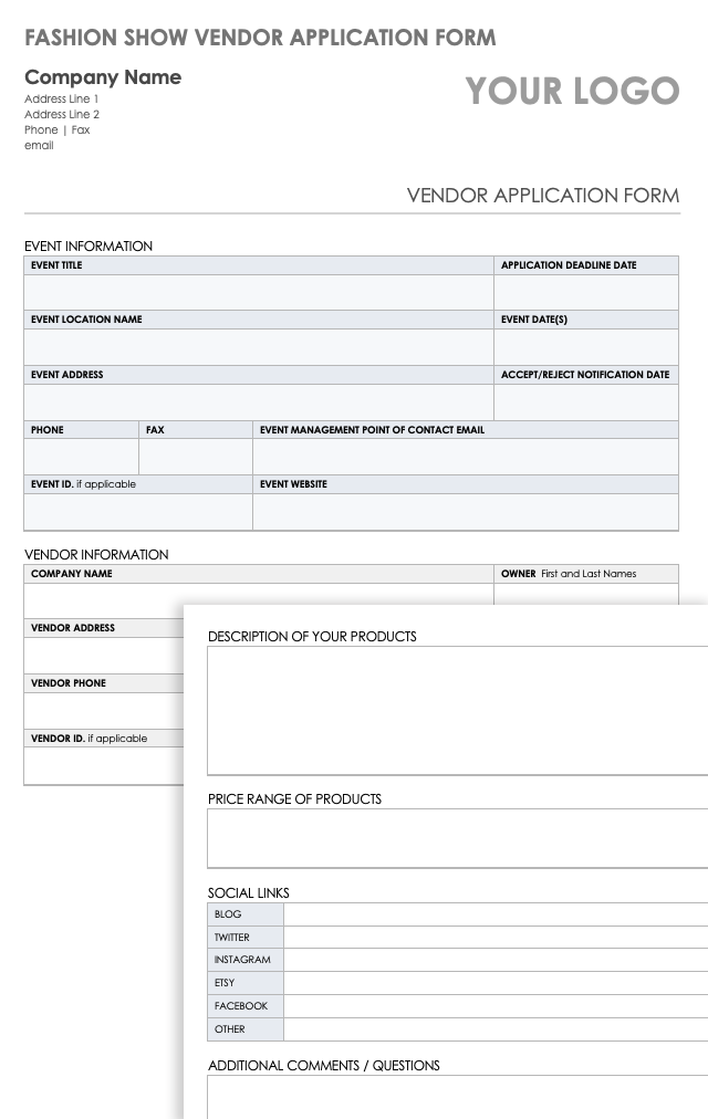 Wholesale Account Application Form Template